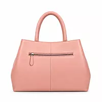 Camellia Floral Genuine Leather Satchel Handbag Blush Pink