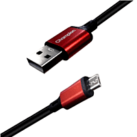 Champion Micro PVC Red Metal 3 Amp 1 Mtr Data Cable Black (Series-i) Champion Micro PVC Red Metal 3 Amp 1 Mtr Data Cable Black (Series-i)