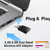USB ( AC600 ) 2.4G/5G Wifi Dongle High Gain Wireless Network, Wi-Fi Adapter for PC Desktop and Laptops