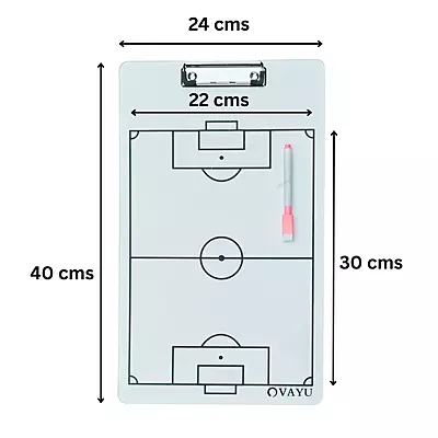 Football Tactical Clipboard – Double-Sided Dry-Erase Coaching Board with Marker & Clip