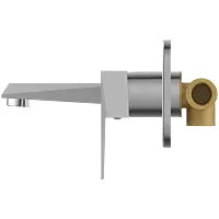 LV-2029 Concealed Body For Single Lever Basin Mixer Wall Mounted With Exposed Part Kit, Consisting Of Operative Lever, Basin Spout & Wall Flange