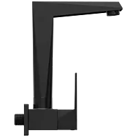 LV-MB-2008 Sink Cock With Swinging Spout With Wall Flange (Wall Mounted Model) (Matt Black)