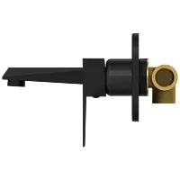 LV-MB-2029 Concealed Body For Single Lever Basin Mixer Wall Mounted With Exposed Part Kit, Consisting Of Operative Lever, Basin Spout & Wall Flange (Matt Black)