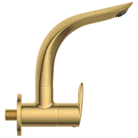 KA-GG-3108 Sink Cock With Swinging Spout With Wall Flange (Wall Mounted Model) (Gold)