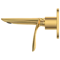 KA-GG-3167 Exposed Part Kit For Single Lever Basin Mixer Wall Mounted With Consisting Of Operative Lever, Basin Spout & Wall Flange (Gold)