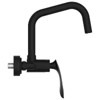 KA-MB-3143 Single Lever Sink Mixer With Swinging Spout With Connecting Legs With Wall Flange (Wall Mounted Model) (Matt Black)