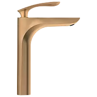 KA-RG-3128 Single Lever Tall Basin Mixer With Braided Hoses (Table Mounted Model) (Rose Gold)