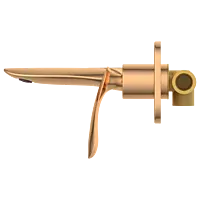 KA-RG-3129 Concealed Body For Single Lever Basin Mixer Wall Mounted With Exposed Part Kit, Consisting Of Operative Lever, Basin Spout & Wall Flange (Rose Gold)