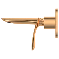 KA-RG-3167 Exposed Part Kit For Single Lever Basin Mixer Wall Mounted With Consisting Of Operative Lever, Basin Spout & Wall Flange (Rose Gold)