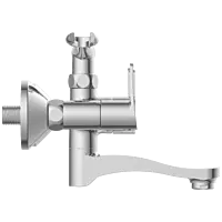 PR-2121 Wall Mixer 2 In 1 With Crutch, Connecting Legs With Wall Flange