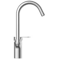 SL-2642 Single Lever Basin Mixer With Swinging Spout With Braided Hoses (Table Mounted Model)