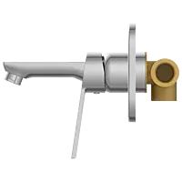 RL-4629 Concealed Body For Single Lever Basin Mixer Wall Mounted With Exposed Part Kit, Consisting Of Operative Lever, Basin Spout & Wall Flange