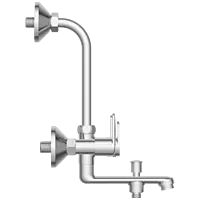 AL-1422 Wall Mixer 3 In 1 With Connecting Legs With Wall Flange