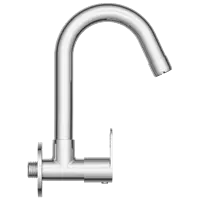 NE-1608 Sink Cock With Swinging Spout With Wall Flange (Wall Mounted Model)
