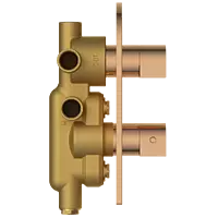 DVT-RG-5610 2 Inlet 3 Outlet Thermostatic Diverter Body With Upper Part Set (Rose Gold)