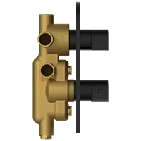 DVT-MB-5610 2 Inlet 3 Outlet Thermostatic Diverter Body With Upper Part Set (Matt Black)