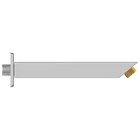 SHA-01 Square Cross 9" Inch Long Wall Mounted Shower Arm With Wall Flange