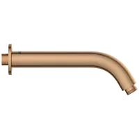 SHA-RG-37 Round Shape 12" Inch Long With 45° Bend Wall Mounted Shower Arm With Wall Flange (Rose Gold)