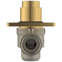 MP-GG-5217 Metropole Forged Brass WC Flush Valve 32mm (1.25" Inch) With Exposed Shut Off Provision & Square Plate (Glossy Gold)