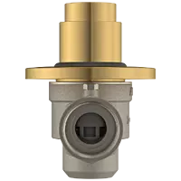 MP-GG-5220 Metropole Forged Brass WC Flush Valve 32mm (1.25" Inch) With Exposed Shut Off Provision & Round Plate (Glossy Gold)