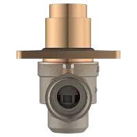 MP-RG-5217 Metropole Forged Brass WC Flush Valve 32mm (1.25" Inch) With Exposed Shut Off Provision & Square Plate (Rose Gold)