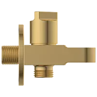 AC-GG-34 Wall Outlet With Shower Hook & Shutoff Valve (Glossy Gold)