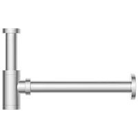 AC-36 Brass Round Bottle Trap With Long Wall Connection Pipe & Wall Flange