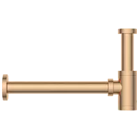AC-RG-36 Brass Round Bottle Trap With Long Wall Connection Pipe & Wall Flange