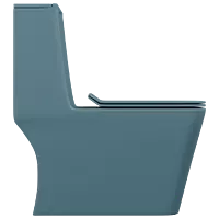 OPC-LU-29211PP Luxe Blue Lavish Siphonic One Piece Closet S Trap (9" Inch) With Soft Close Seat Cover With Hinges, Fixing Accessories Set and Accessories Set, Cistern Fittings