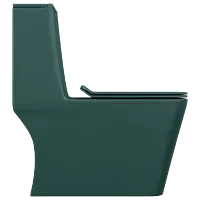 OPC-PG-29211PP Peacock Green Lavish Siphonic One Piece Closet S Trap (9" Inch) With Soft Close Seat Cover With Hinges, Fixing Accessories Set and Accessories Set, Cistern Fittings