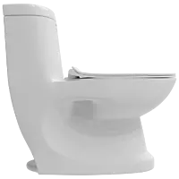 OPC-18112PP Elite Washdown One Piece Closet S Trap (9" Inch) With Soft Close Seat Cover, Hinges, Fixing Accessories Set and Accessories Set, Cistern Fittings