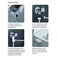 ALD-17 Ultra Slim, Non Electric Toilet Bidet Attachment with Dual Self Cleaning Nozzles, Front & Rear Wash, One Knob Control & Integrated Hook