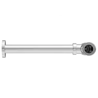 AC-36 Brass Round Bottle Trap With Long Wall Connection Pipe & Wall Flange