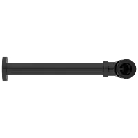 AC-MB-36 Brass Round Bottle Trap With Long Wall Connection Pipe & Wall Flange (Matt Black)