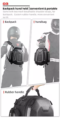 Rhinowalk 12-18L Motorcycle Hard Shell Tail Bag