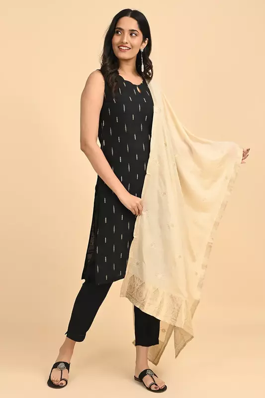 Women Woven Design Jacquard Shawl-SS