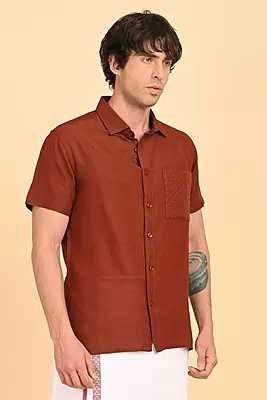 Men Short Sleeve Ethnic Shirt