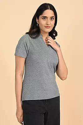 Women's V Neck Polo Tshirt