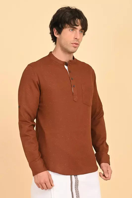 Men's Short Kurta - Brown