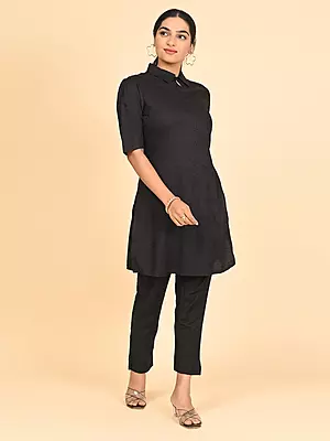 Women's Short Kurta - Black