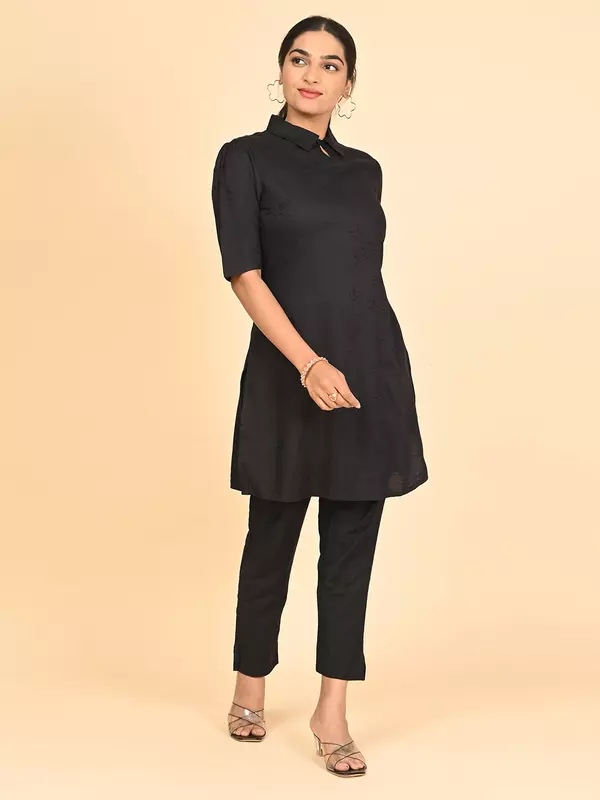 Women's Short Kurta - Black
