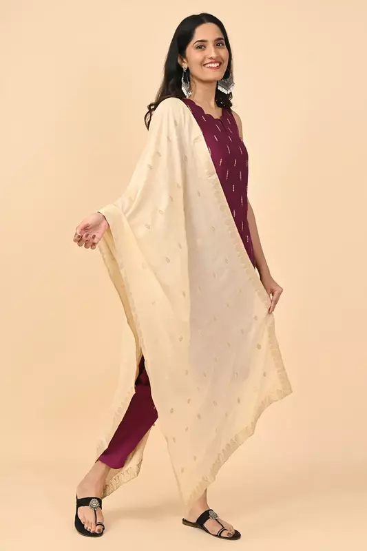 Women Woven Design Jacquard Shawl-B_SS