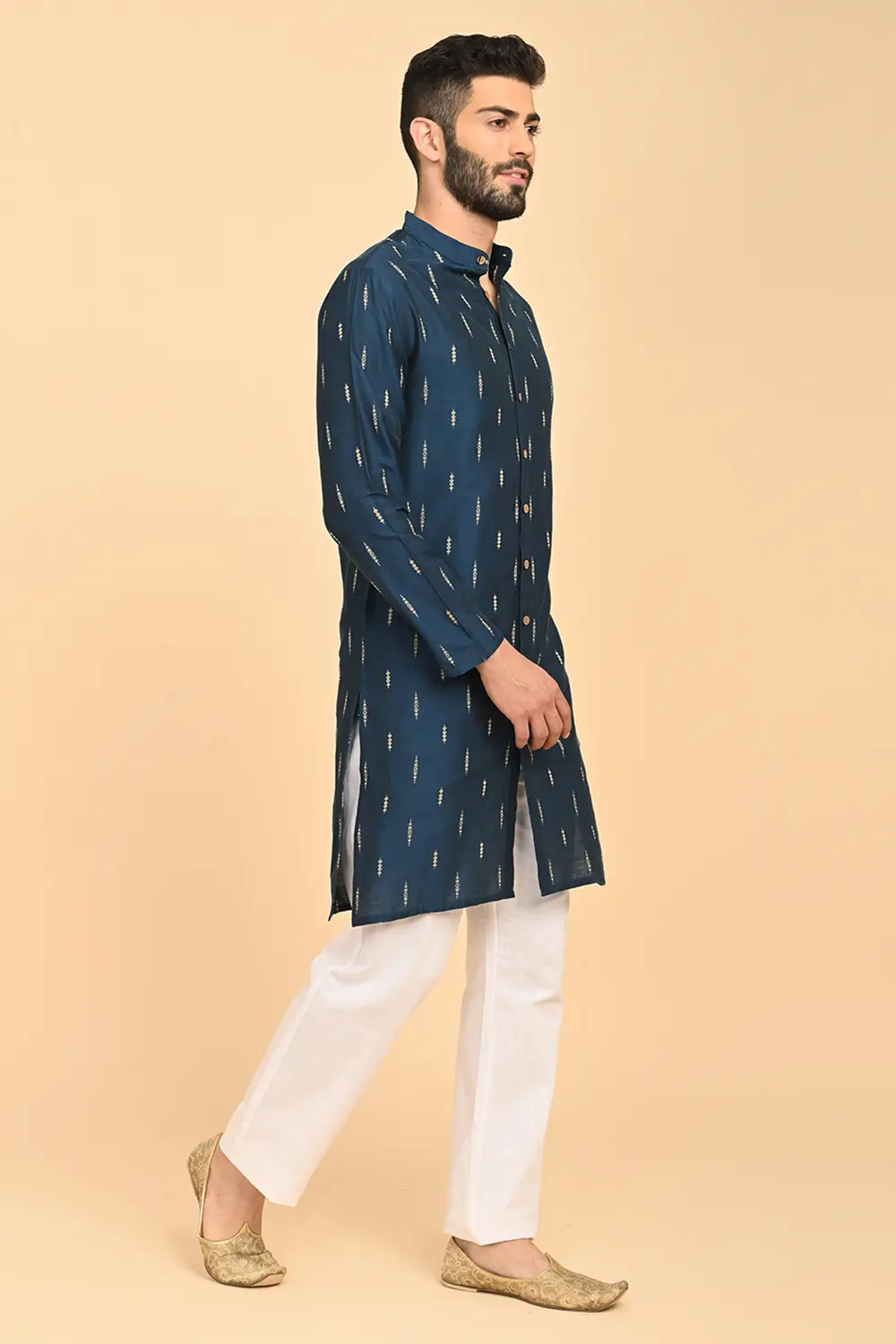 Men's Jacquard Full Open Long Kurta