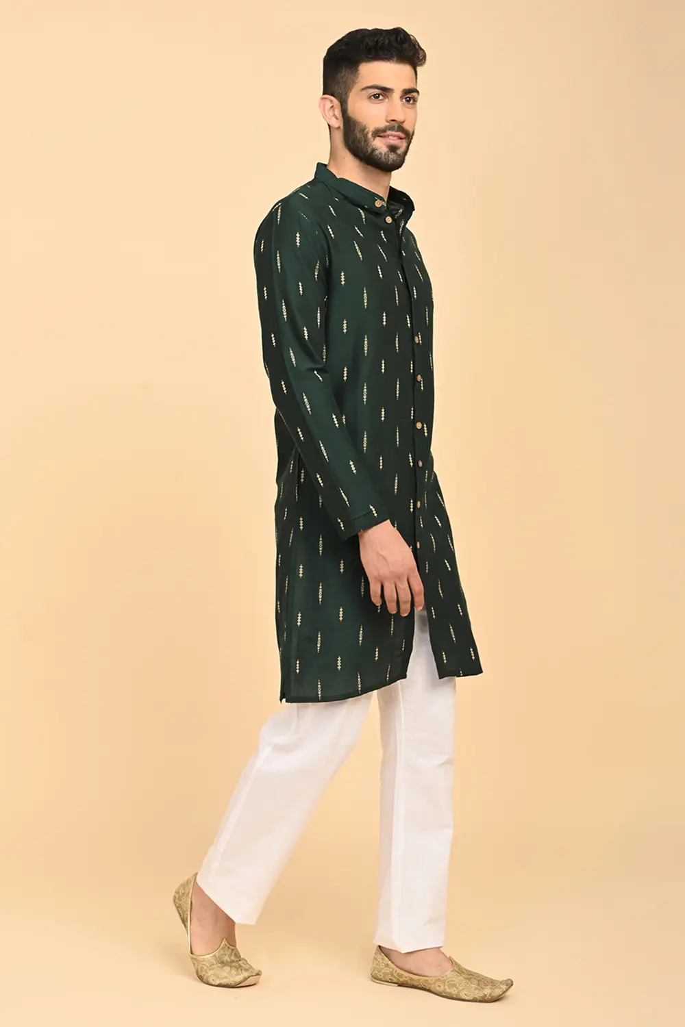 Men's Jacquard Full Open Long Kurta