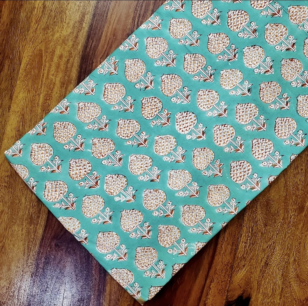 Sanganeri Handblock Cotton Fabric #40