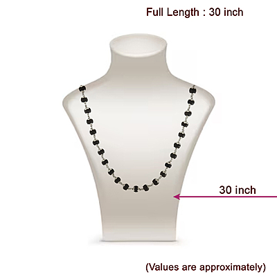 925 Silver Caped Karungali Mala - 8mm, 54 Beads, 30 Inchs with lab certificate