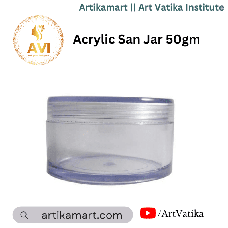 Acrylic San Jar + White Inner + TRANSPARENT Cap - 50g Acrylic San Jar + White Inner + TRANSPARENT Cap - 50g