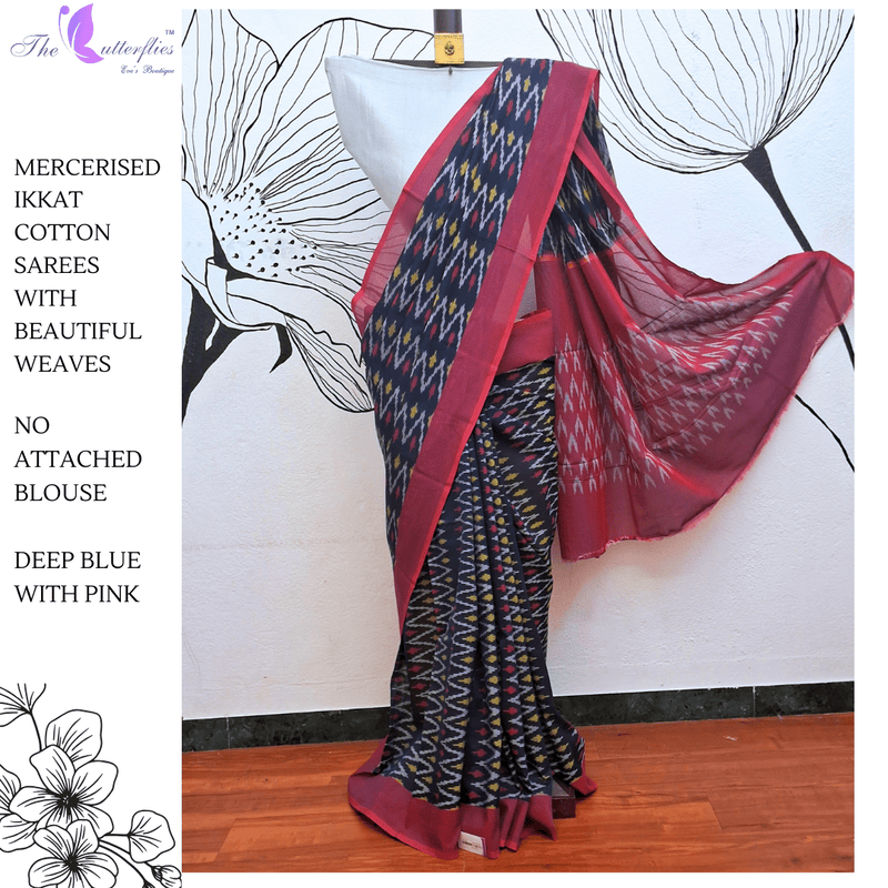 IKKAT MERCERISED COTTON SAREE BGHSDIC23317 IKKAT MERCERISED COTTON SAREE BGHSDIC23317