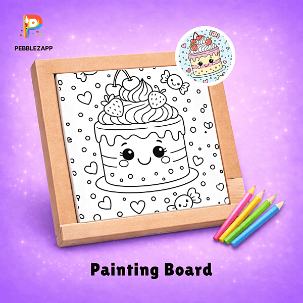 Kawaii Cake Coloring