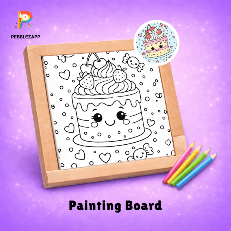 Kawaii Cake Coloring